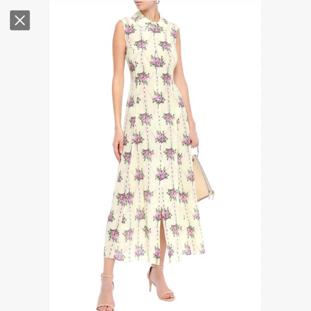 Emilia Wickstead yellow floral midi dress